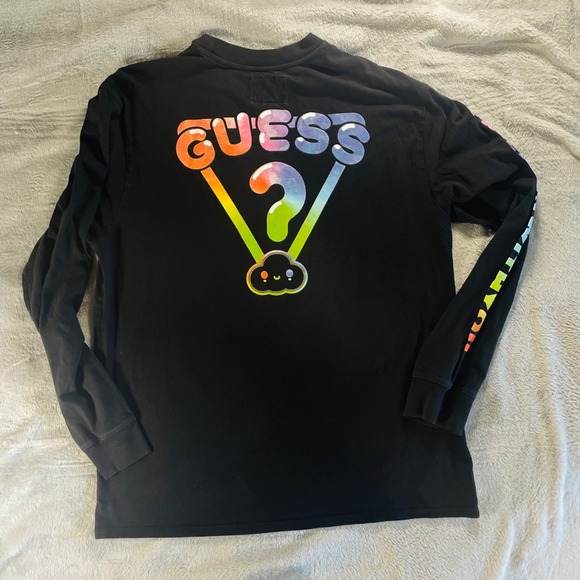 Y2K‎ Guess graphic long sleeve tee Friends With You black L - Picture 3 of 7